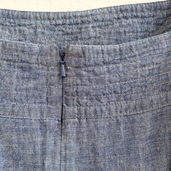 Talbots Women’s Chambray Blue Denim Tie Back Sundress 100% Cotton SZ 12 Zipper - Picture 8 of 11